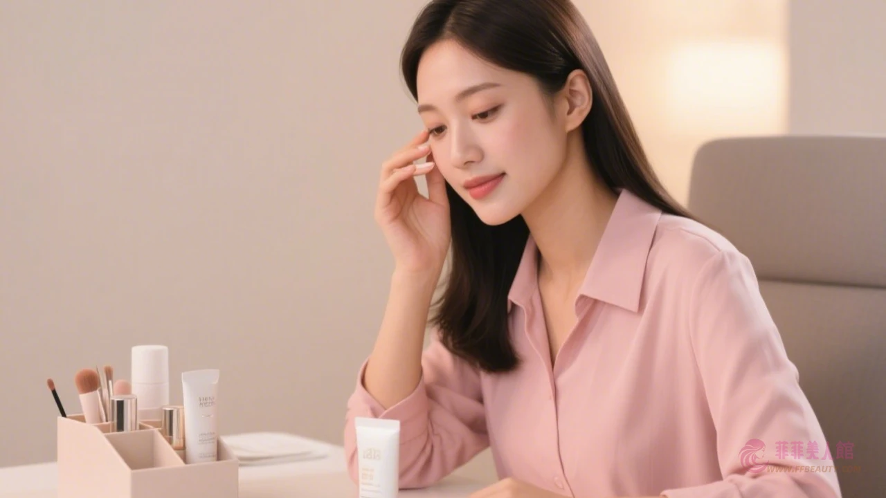 辦公室女性補擦防曬示意