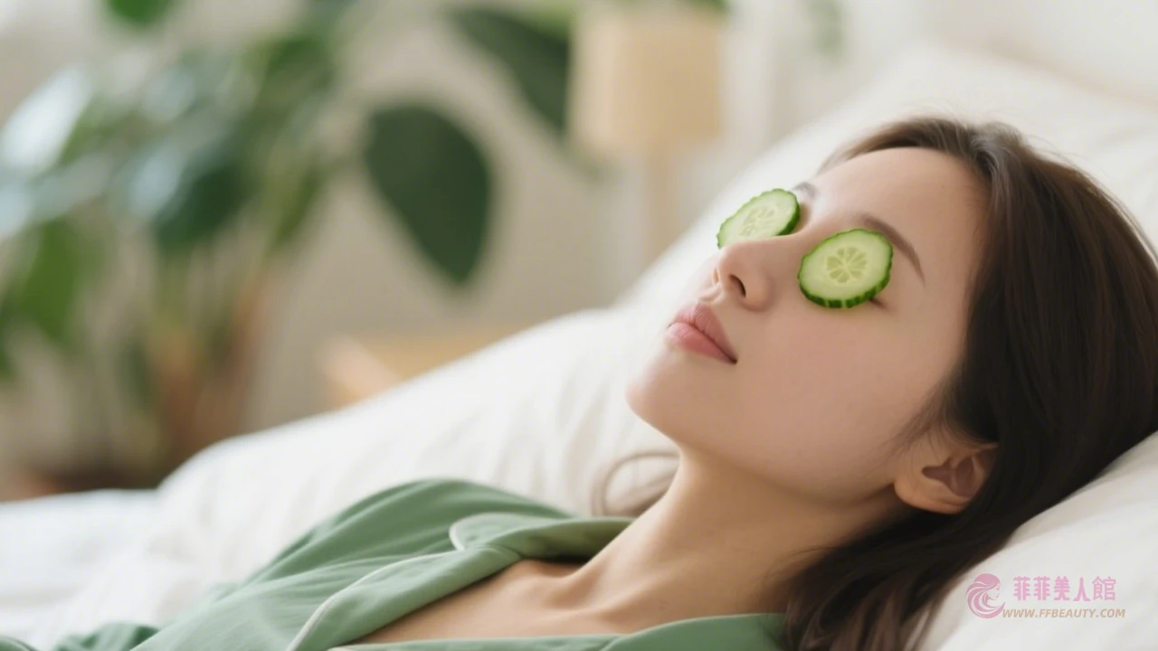 小黃瓜敷眼示範