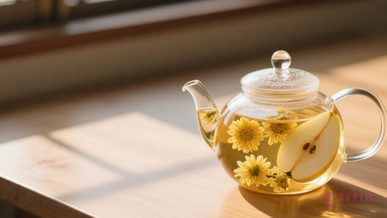 DIY菊花雪梨瘦身茶|每日一杯養肝美肌還能消小腹,3步驟辦公室女孩必備! - 菲菲美人館