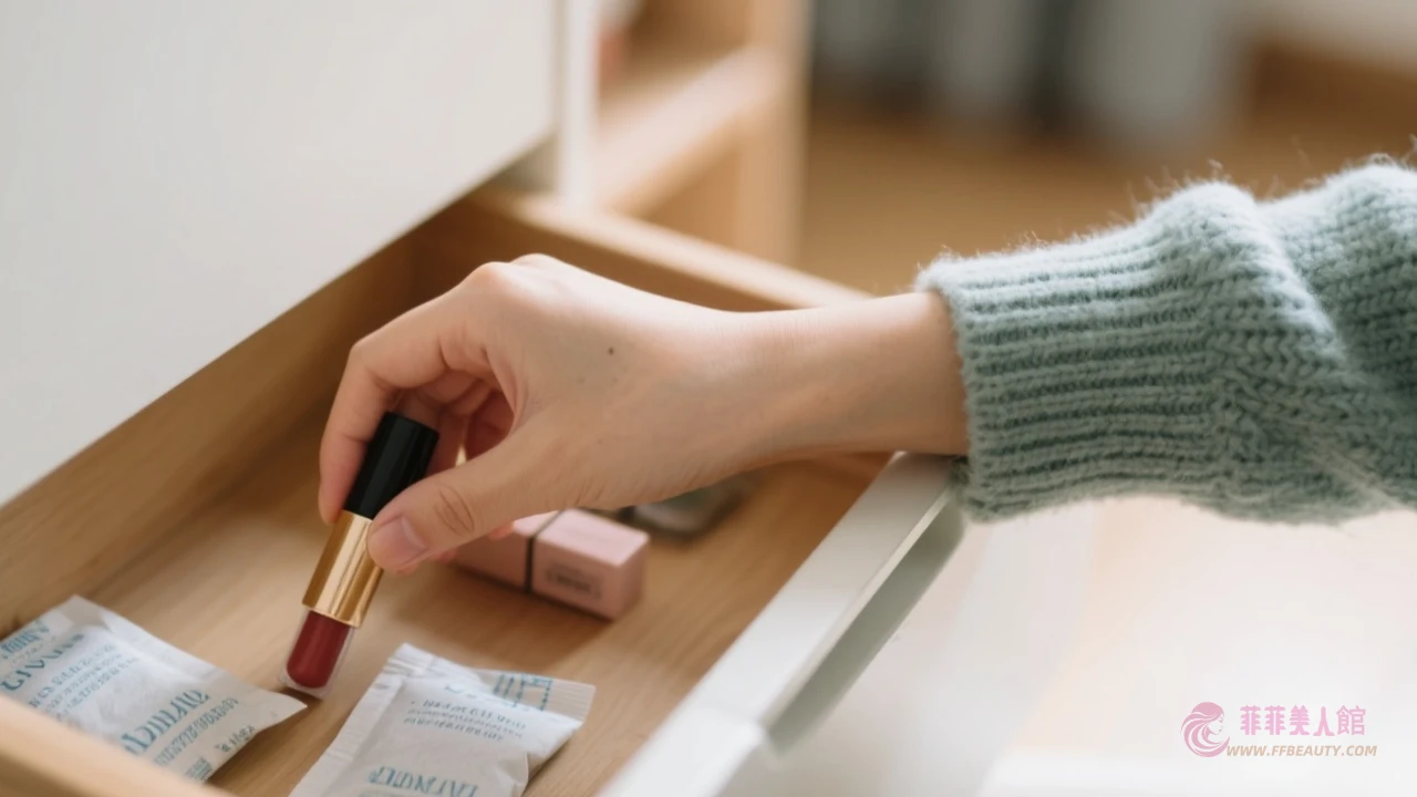 口紅保存示意