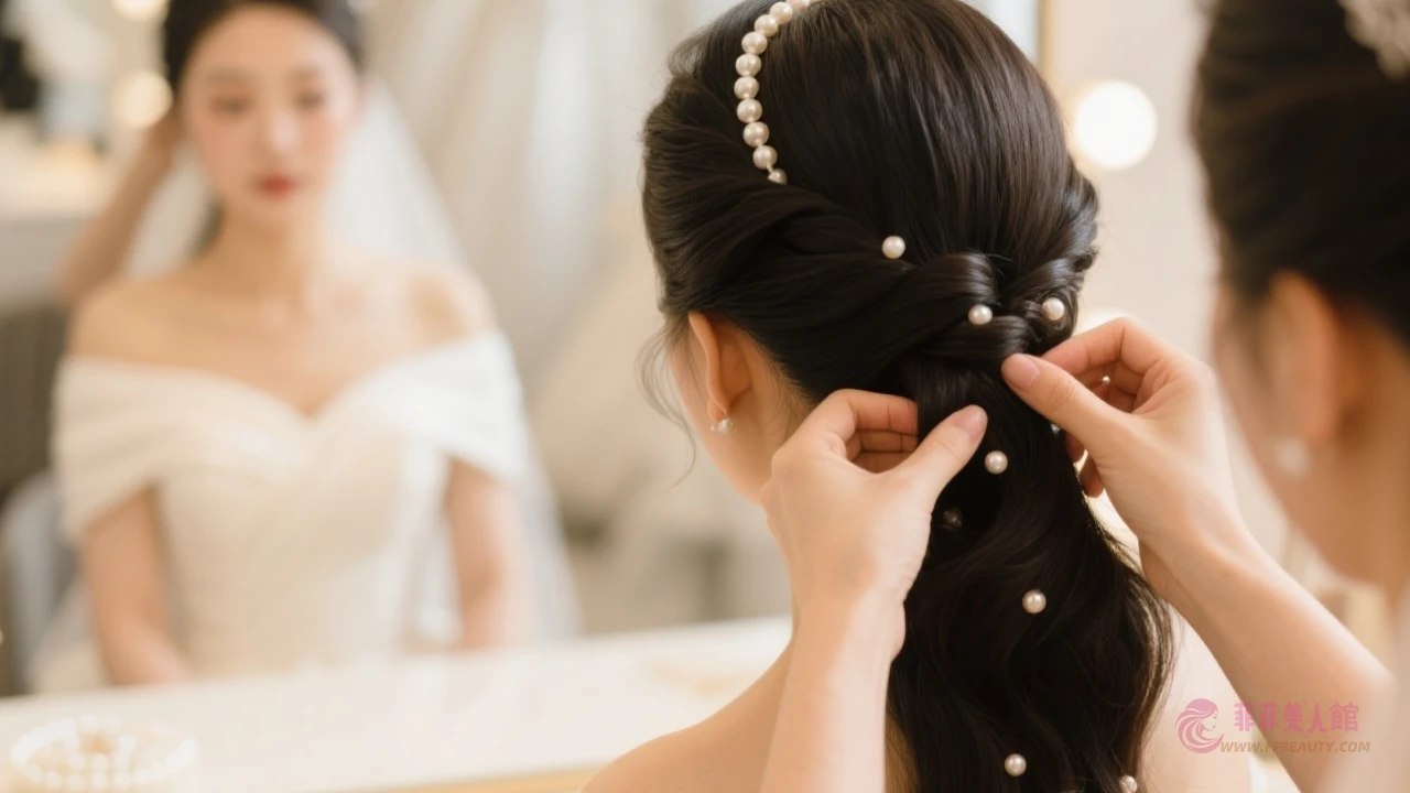 新娘必學夢幻盤髮教學！6步驟打造人氣韓系氣質髮型，長髮馬尾輕鬆變化 - 菲菲美人館