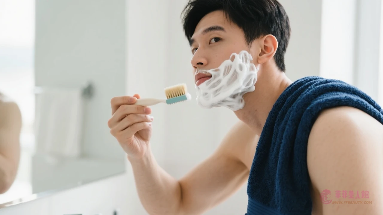 刮鬍保養示意圖
