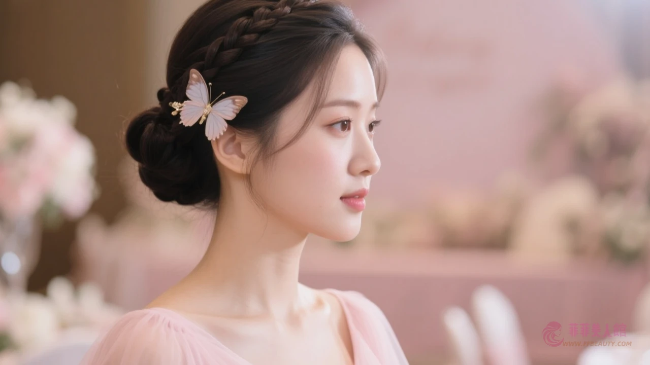 伴娘低盤髮示意圖