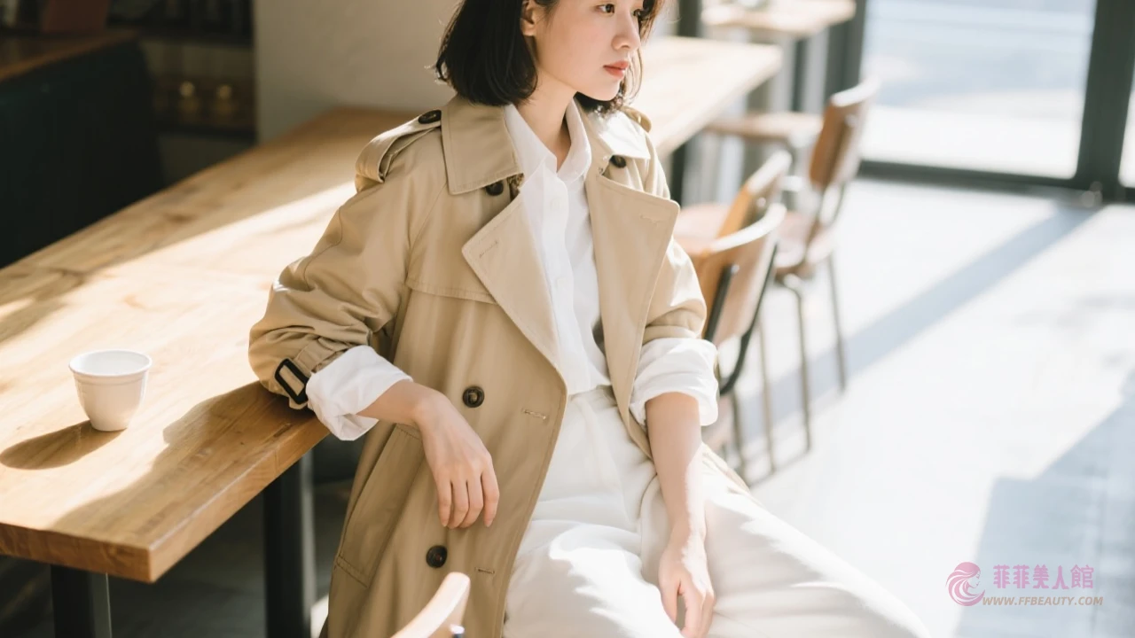 卡其風衣層次穿搭