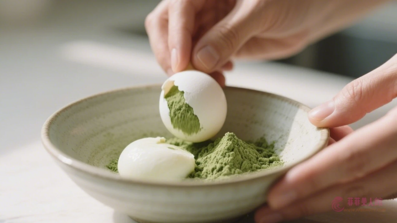 綠茶面膜調製過程