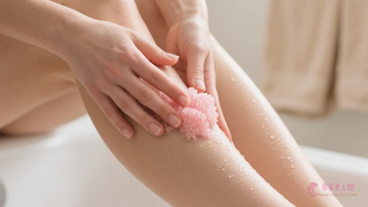 腿部去角質示範圖