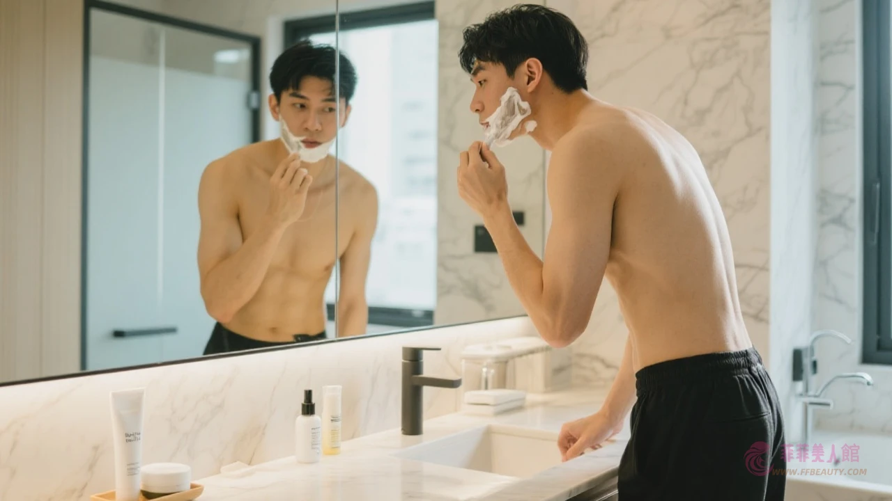 男士刮鬍示範