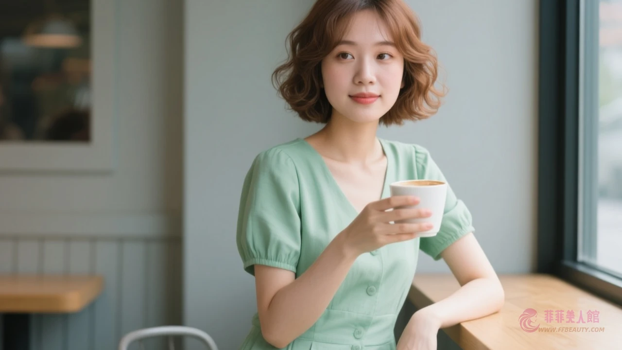 中分短捲髮示意圖