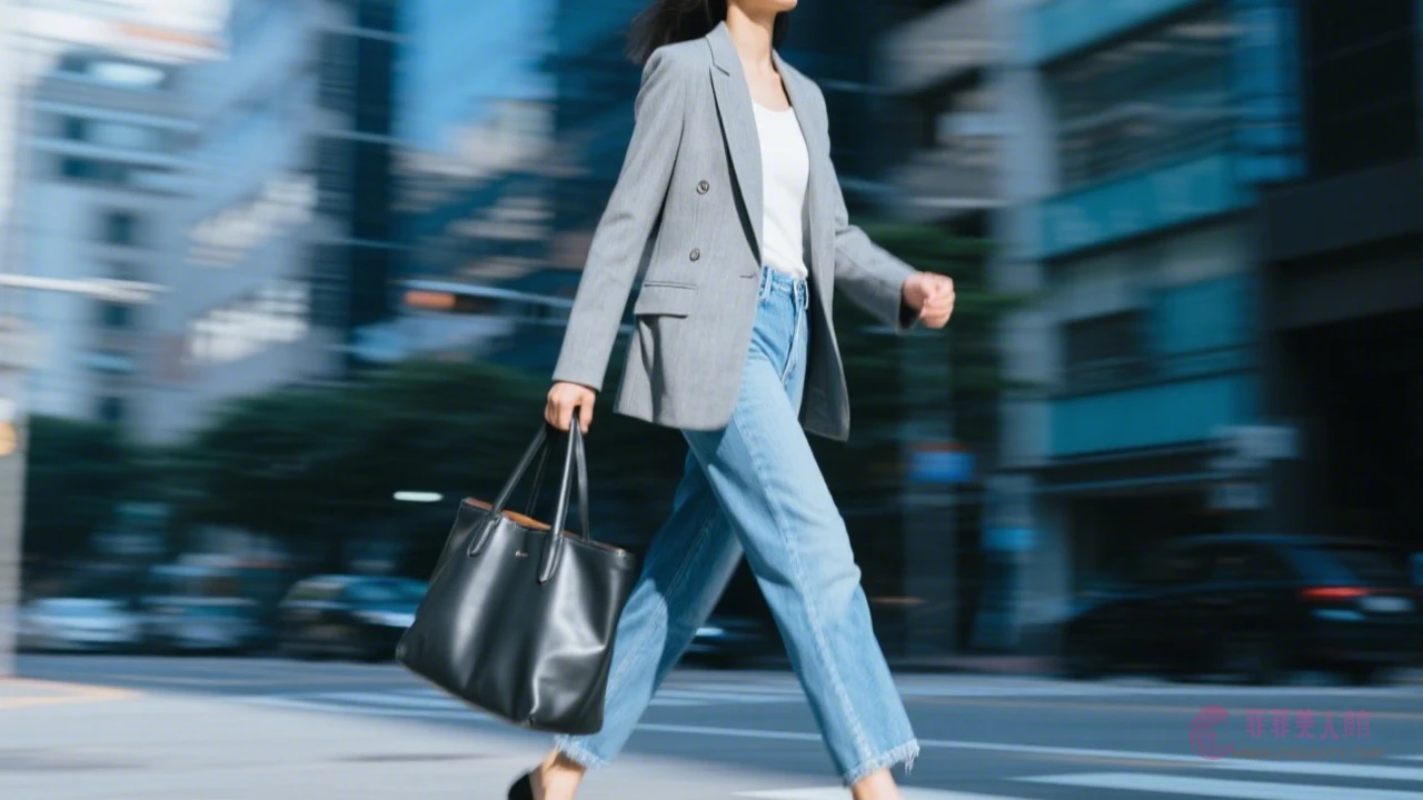 牛仔九分褲職場穿搭