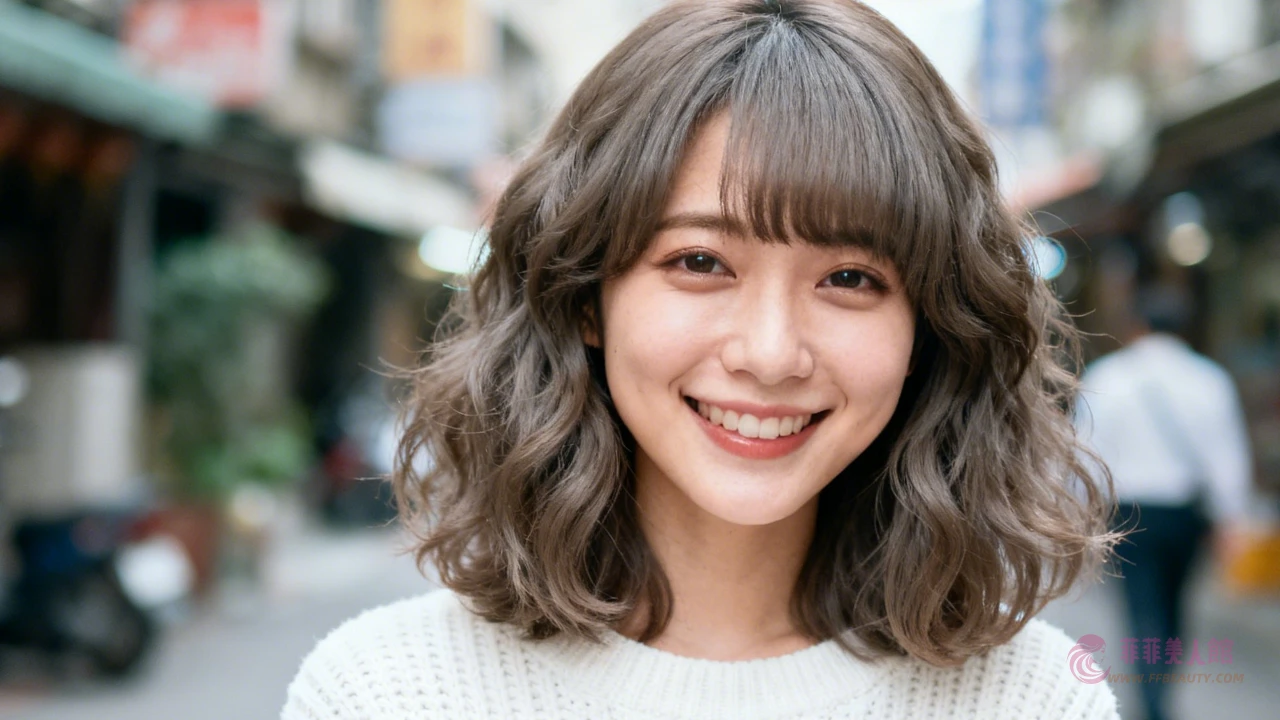 中分短燙髮