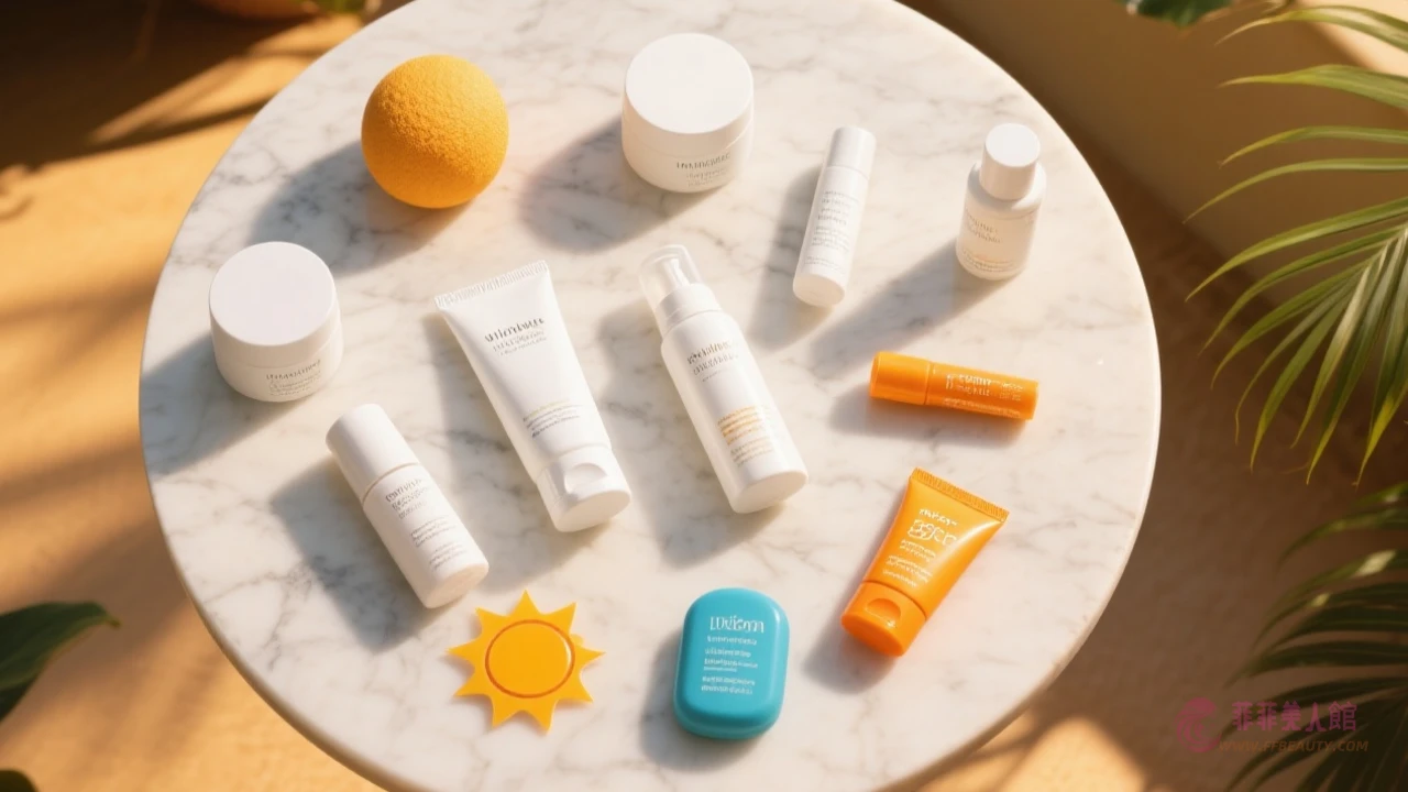 美白與防曬觀念示意